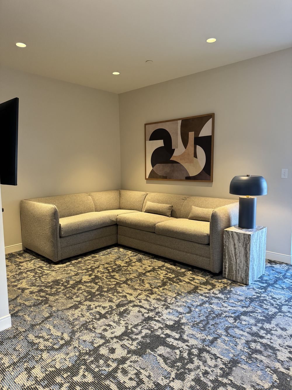 Finished commercial lounge interior painted by ECHERER, Columbia SC